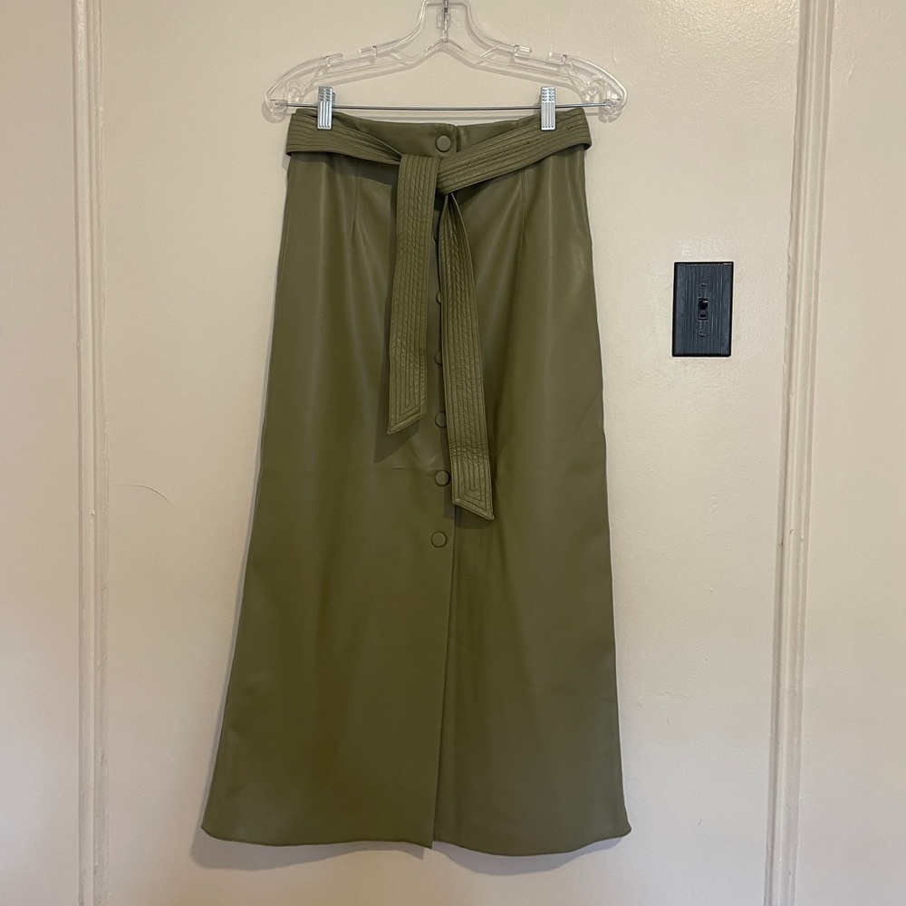 Faux-leather Midi Skirt